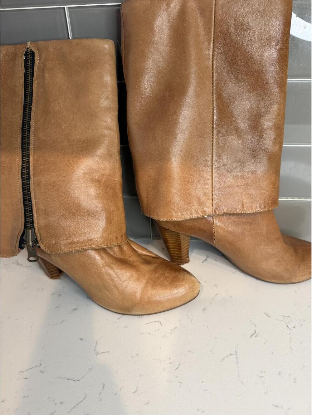 Miz Mooz “Gayle” Convertible Leather Boots Size 7 Cognac - Picture 2 of 7